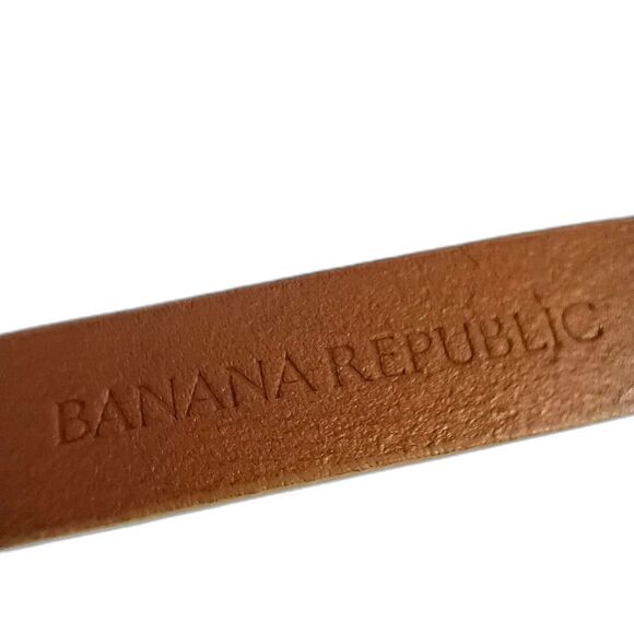 Banana Republic Yellow Tan Leather Women's Belt Small 40" x 3/4" - Picture 5 of 5